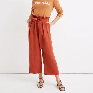 NWT Madewell Tie-Waist Huston Pants Medium Rust